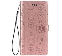 HUANGTAOLI Custodia per Samsung Galaxy M55, Cavalletto e 3 Carte Slots, Portafoglio in Pelle, Assorbe Gli Urti e Protezione a 360 Gradi