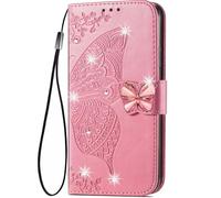 HUANGTAOLI Custodia per Ulefone Note 15, Portafoglio in Pelle con Strass Bling, Cavalletto e 3 Carte Slots, Assorbe Gli Urti e Protezione a 360 Gradi