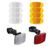 Huangyihan 10 riflettori occhi di gatto per raggi della bicicletta - Set di riflettori per bambini/adulti (giallo/bianco) - Illuminazione di sicurezza per mountain bike, bici da città e bici da
