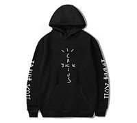 HUANHE Felpa con Cappuccio Unisex Rapper Travis Scott Astroworld Cactus Jack Felpa Nera Hip-Hop da Uomo per Donna