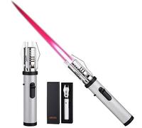 HUANHUZ Accendino Torcia Laser, Accendino Fuoco luminosoAccendino Spada Laser, Ricaricabile, Accendino Fuoco Luminoso, Accendino Torcia Spada Laser, Regalo da Uomo(Silver)