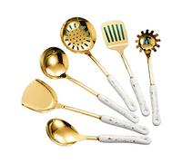 HUANIZI Utensili da cucina Set di utensili da cucina con manico in ceramica a blocco termico Accessori da cucina per uso domestico per casalinghe di famiglia, bianco