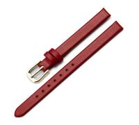 HuanJ Cinturino For Orologio Da Polso Da Donna In Vera Pelle Alla Moda, Mini Cinturino Da 6 Mm, 8 Mm, 10 Mm, 12 Mm, 13 Mm, 14 Mm, 15 Mm, 16 Mm, 17 Cm(Red,10mm)
