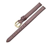 HuanJ Cinturino For Orologio Da Polso In Vera Pelle, Alla Moda Donna, Mini 6 Mm, 8, 10, 12, Colore Rosso E Bianco, Piccolo(Brown gold buckle,6mm)