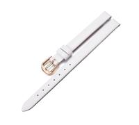 HuanJ Cinturino for Orologio in Vera Pelle, Cinturino da Polso alla Moda da Donna, Mini Cinturino da 6 Mm, 8 Mm, 10 Mm, 12 Mm(White Rose Buckle,14mm)