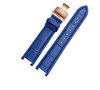 HuanJ Cinturino For Orologio In Vera Pelle Compatibile Con MK Michael Kors Mike Coles Mk2277 2425 Impermeabile Resistente Al Sudore, Da 20 Mm(Royal Blue-Rose-B1)