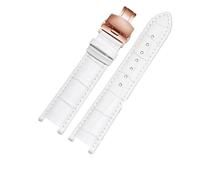 HuanJ Cinturino For Orologio In Vera Pelle Compatibile Con MK Michael Kors Mike Coles Mk2277 2425 Impermeabile Resistente Al Sudore, Da 20 Mm(White-Rose-B1)