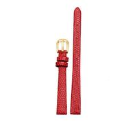 HuanJ Cinturino For Orologio In Vera Pelle Da Donna, Alla Moda Lizards, Mini 6 Mm, 8, 10, 12, Colore Rosso E Bianco, Di Piccole Dimensioni(Red-gold,8mm)