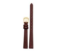 HuanJ Cinturino For Orologio In Vera Pelle Da Donna, Alla Moda Lizards, Mini 6 Mm, 8, 10, 12, Colore Rosso E Bianco, Di Piccole Dimensioni(Brown-gold,6mm)