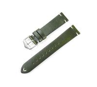 HuanJ Cinturino For Orologio Intelligente In Pelle Di Vacchetta Colorata Con Olio E Cera Retrò Da 18 Mm, 20 Mm, 22 Mm, Accessori For Orologi(Green,22mm)