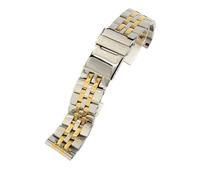HuanJ Compatibile Con Cinturini For Orologi Breitling Gold Avenger Challenger Solid Stainless Steel Fold Buckle Waterproof Men 20 22 24mm Watch Strap(Steel golden,22mm)