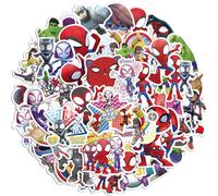 Huanmin Adesivi per bambini, Spider-man, 100 pezzi, Vinile, Impermeabili, Solari, Facili da rimuovere, Versatili, Anime Fans, Bambini e Adulti