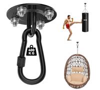 Huanmin Fissaggio per Altalena 400 kg, Supporto per Amaca Girevole a 180° in Acciaio Inox per Gancio da Soffitto, Poltrona Sospesa, Altalena Dell'amore, Lampada a Sospensione, Amaca, Sacco da Boxe
