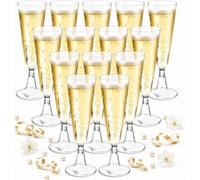 Huanmin Set di 30 bicchieri da spumante in plastica, set di bicchieri da champagne riutilizzabili, bicchieri da champagne da 160 ml, bicchieri trasparenti in plastica per matrimonio, compleanno, festa