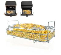 huanniu Griglia a 2 ripiani per friggitrici ad aria, compatibile con COSORI Dual Blaze TwinFry da 10 L e Ninja Foodi Flexdrawer Dual da 10,4 L AF500EU, in acciaio inossidabile 304