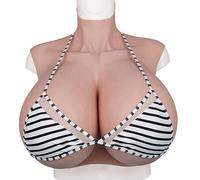 HUANQIN Forme di Seno in Silicone Forme Mammarie Seno Finto Riempito Silicone S Cup, Reggiseno in Silicone Finto pettorale, Reggiseno Forme Seno Pettorale in Silicone, Tan