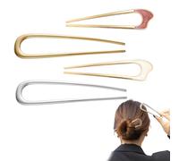 HUANR 4 Pezzi Forcina Francese, Lega di Zinco Fermagli Francesi per Capelli, Forcina a Forma di U per Capelli, Due Colori e Stili, per Progettazione di Capelli e Regali