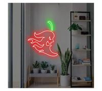 HUANTY con Luce per Decorazione e Atmosfera Insegna al Neon di Peperoncino Luce LED per Camera da Letto Sala Giochi Negozio Ristorante Bar Club Casa Decorazione Murale Personalizzata 40cmx28cm(B)