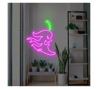 HUANTY con Luce per Decorazione e Atmosfera Insegna al Neon di Peperoncino Luce LED per Camera da Letto Sala Giochi Negozio Ristorante Bar Club Casa Decorazione Murale Personalizzata 40cmx28cm(Un)