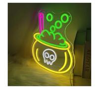 HUANTY con Luce per Decorazione e Atmosfera Neon Magic Bottle, Alimentato Tramite USB, con Interruttore Dimmerabile, Adatto per Bar, Locali per Feste, Ristoranti O Spazi Domestici 34.5x30cm