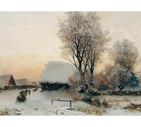 HUANTY Stampe su tela per pareti Paesaggio Invernale Di Campagna, Ghiacciaio, Neve, Montagna, Baita, Poster Vintage, Senza Cornice, Dipinti Su Tela, Arredamento Per La Casa(D,30x40cm)