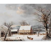 HUANTY Stampe su tela per pareti Paesaggio Invernale Di Campagna, Ghiacciaio, Neve, Montagna, Baita, Poster Vintage, Senza Cornice, Dipinti Su Tela, Arredamento Per La Casa(N,20x30cm)