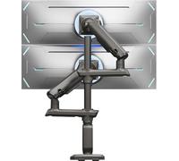 HUANUO Supporto Doppio Monitor Scrivania per Schermi Ultrawide da 13-49" fino a 18 kg, Supporto da Scrivania, Supporto Doppio Monitor Regolabile, VESA Max 100x100 mm