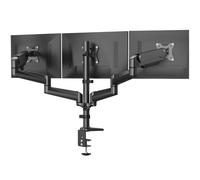 HUANUO Supporto per monitor 3 monitor per schermi da 17 a 32 pollici, supporto per schermo 3 monitor regolabile in altezza, braccio monitor, porta 8 kg per braccio, nero