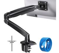 HUANUO Supporto per Monitor per schermi da 13 a 49 Pollici, Braccio per Monitor Regolabile che sostiene da 2 a 12 kg, Supporto per Schermo PC con cavo di prolunga USB, VESA 75x75 100x100