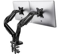 HUANUO Supporto da Doppio Monitor, Braccio con Molla a Gas 360 ° Ruotabile per Schermi da 13 a 30 Pollici, 2 Opzioni di Montaggio, VESA 75-100mm