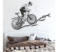 HUANYIN Adesivo murale per mountain bike in vinile che decora la decorazione rimovibile della bici da corsa sportiva applicata alla decorazione del poster della mountain bike, 57x41cm
