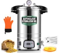 Huanyu 18L Autoclave Sterilizzatore Automatico, Regolabile Temp. e Tempo | controllo intelligente, Sterilizzatore automatico a vapore ad alta pressione per laboratorio