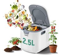 Huanyu Contenitore elettrico per il compostaggio da cucina 2,5 L Compostiera elettrica per cucina Riciclatore alimentare per interni inodore con funzione di pulizia automatica Basso rumore