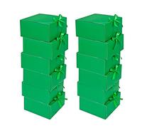 HUAPRINT Scatole regalo con coperchio, verde scuro, 20 x 20 x 10 cm, scatola per proposta di damigella d'onore, 12 set, scatole regalo in carta kraft per matrimoni, imballaggi, regali, compleanni,