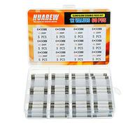HUAREW 12 Valori 60 Pezzi 6x30 mm 1A 2A 3A 4A 5A 6A 7A 8A 10A 15A 20A 30 A 250 V fusibile in ceramica a fusione lenta Kit di classificazione