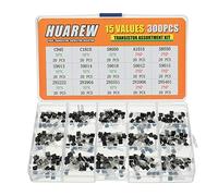 HUAREW 15 valori 300 pezzi transistor NPN C945 C1815 S8050 S9013 S9014 S9018 2N2222 2N3904 2N5551 PNP A1015 S8550 S9012 S9015 2N3906 2N5401 BJT kit classificazione transistor di giunzione bipolare