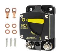 HUAREW 150A aripristino manuale interruttore, 12-48V DC Interruttore di Circuito Automatico Fusibile, con Capicorda Rondella In Rame per Audio per Auto Marine