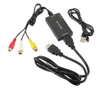 HUAREW Adattatore da RCA a HDMI, Adattatore convertitore audio video 1080P da AV a HDMI con cavo HDMI Adatto per N64/STB/DVD/N64/PS3/Xbox ecc. Supporta PAL/NTSC