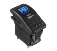 HUAREW Auto 12V Led Blu Luce Pannello Interruttore, 5Pin SPST Interruttore a levetta Impermeabile per Auto, Cruscotti, Luci (REAR Light)