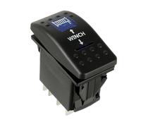 HUAREW Auto 12V Led Blu Luce Pannello Interruttore, 7Pin Interruttore a levetta Impermeabile per Auto, Cruscotti, Luci (Winch in Out Light)