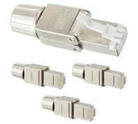 HUAREW Connettori RJ45 Cat7 Connettore di Rete Senza Attrezzi avere Crimpare Schermato Custodia in Metalloper Cavi di Cavo di Rete per CAT7 CAT6 (4 Pezzi)