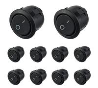 HUAREW Interruttore a Bilanciere 6A/250V 10A/125V SPST 2 pin ON/OFF Interruttore Rotondo KCD1-5 per Auto,Barche,Elettrodomestici (10 pezzi)