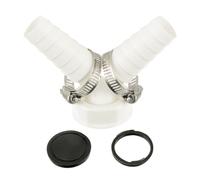 HUAREW Raccordo Scarico per Lavatrice e per Lavastoviglie con Ingresso 19-24 mm e Uscita DN 25 tubo, Connettore Set Include 2 Pezzi Fascette Metalliche 20-32 mm