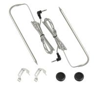 HUAREW Sonda di ricambio impermeabile per carne, 2 pezzi, compatibile con griglie a pellet e affumicatori Traeger, spina da 3,5 mm, sonde termostato digitale con occhielli e kit di supporto per