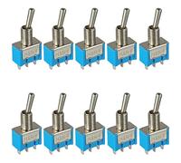 HUAREW SPDT Mini interruttore a levetta AC 125V 6A/250V 3A ON-ON 3 pin 2 posizioni, interruttore a levetta con bloccaggio a bilanciere marino per interruttori per barche Arduino auto camion 10 p