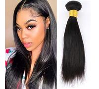 Huarisi 12 inch Straight Human Hair Single Bundles, 1 Bundle Capelli Brasiliani Lisci Corti, 8a Estensioni Capelli Veri Lisci non trattati per donna doppia trama 100 g colore naturale