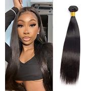 Huarisi Brazilian Straight Hair Bundles Extensions, 1 Bundle Estensiones Capelli Vergini Lisci 18 Pollici, Trama Capelli Umani Veri Remy Non Trattati 8a Cucita in Tessitura Colore Naturale