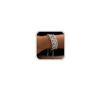 HUASAI Fashion Rhinestones Bracelets Sets Chunky Silver Bracelets for Women Stackable Bracelets Wrap Bangle Adjustable Bracelet