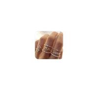 HUASAI Gold Stacking Rings for Women Butterfly Knuckle Rings Snake Rings Moon Star Rings Heart Stacking Rings for Girls, Alloy, other