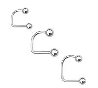 HUASAI Medusa Piercing Jewelry Stainless Steel Monroe Lip Rings for Women U Shaped Ball Tragus Cartilage Earrings for Teen Girls Punk Pierced Body Jewelry Set(3 Pcs)